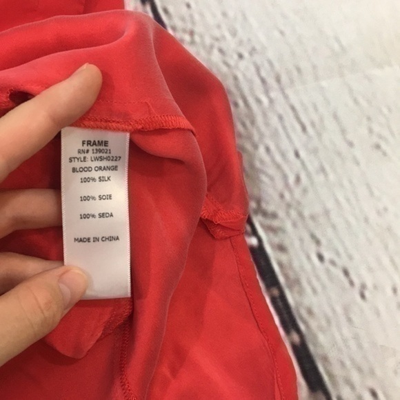 UEC Frame red silk shirt mini dress size small - Picture 12 of 14